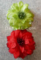 green and red flower clips