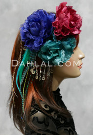 satin and lace hair flowers
