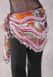 Graphic Printed Egyptian New Wave Wrap Hip Scarf with Silver