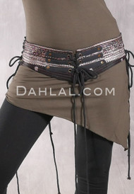 Lace Up Silk Brocade Belt