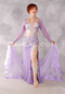 Lavender Mist Egyptian Beaded Dress - Lavender and Silver