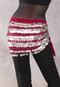 Five-Row Egyptian Coin Hip Scarf - Wine and Silver