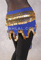 Egyptian Teardrop Wave Wrap Hip Scarf - Royal Blue and Gold