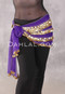Five-Row Egyptian Coin Hip Scarf - Purple and Gold