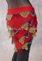 Egyptian Beaded Shawl Hip Scarf in Red