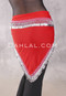 Egyptian Single-Row Teardrop Coin Hip Scarf - Red and Silver