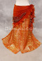 SELKET Lace and Ribbon Shawl - Burnt Orange and Gold