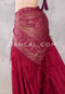 Faux Assuit Hip Shawl - Wine with Gold or Silver