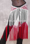 GEMINI II Sequin & Fringe Hip Skirt - Red