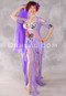 LILAC IN BLOOM Egyptian Dress - Lavender, Red, Green And Silver