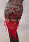 MYSTIC MOONLIGHT Burnout Velvet Beaded Peacock Shawl -Red