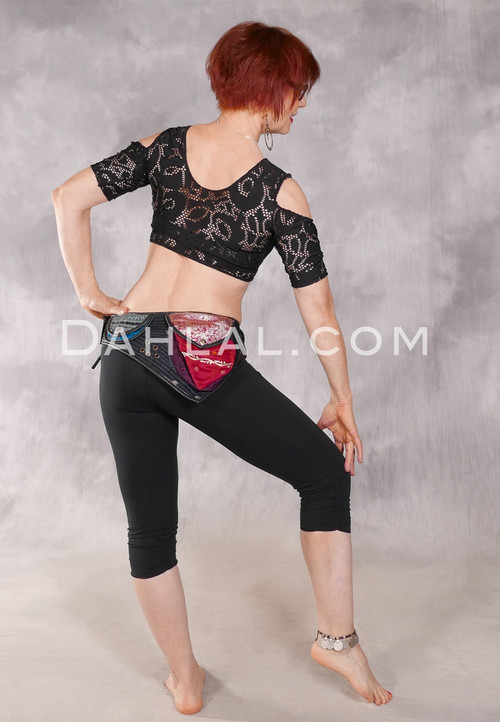 Forever Lace Cold Shoulder Crop Top - Black
