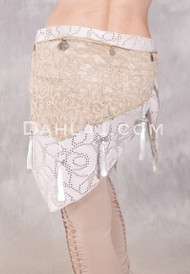 Forever Lace Fold Over Hip Wrap - Tan and Cream