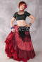 Front View Shown Layered with Solid Cotton Four Tiered Skirt