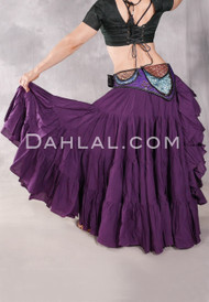 Solid Cotton 25 Yard Tiered Skirt Purple
