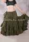 Solid Cotton 25 Yard Tiered Skirt Olive