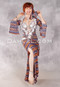 FLORAL FANTASY Egyptian Beledi Dress - Purple, Orange, White and Black