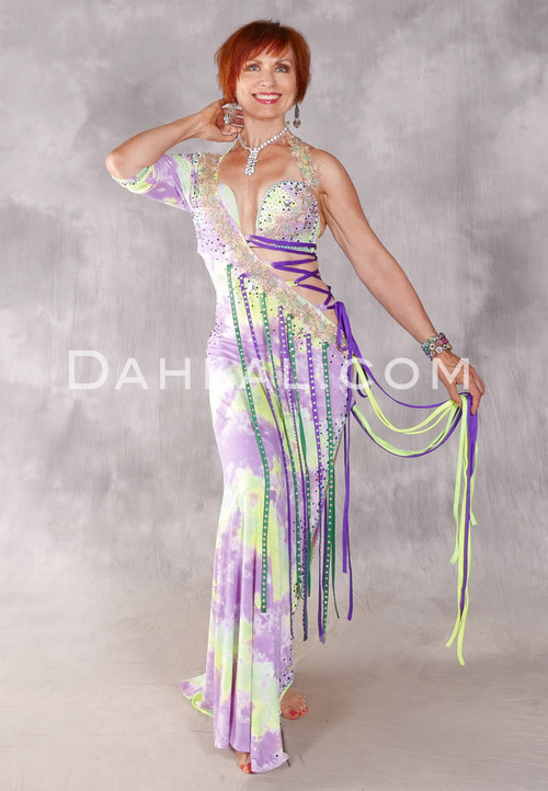 SUMMER OBSESSION Egyptian Dress - Lavender, Mint, Yellow, Purple and Gold
