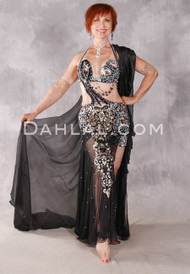 MAJESTIC EXALTATION Egyptian Dress - Black, Gold and Silver