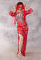Stretch Lace Egyptian Beledi Dress - Red
