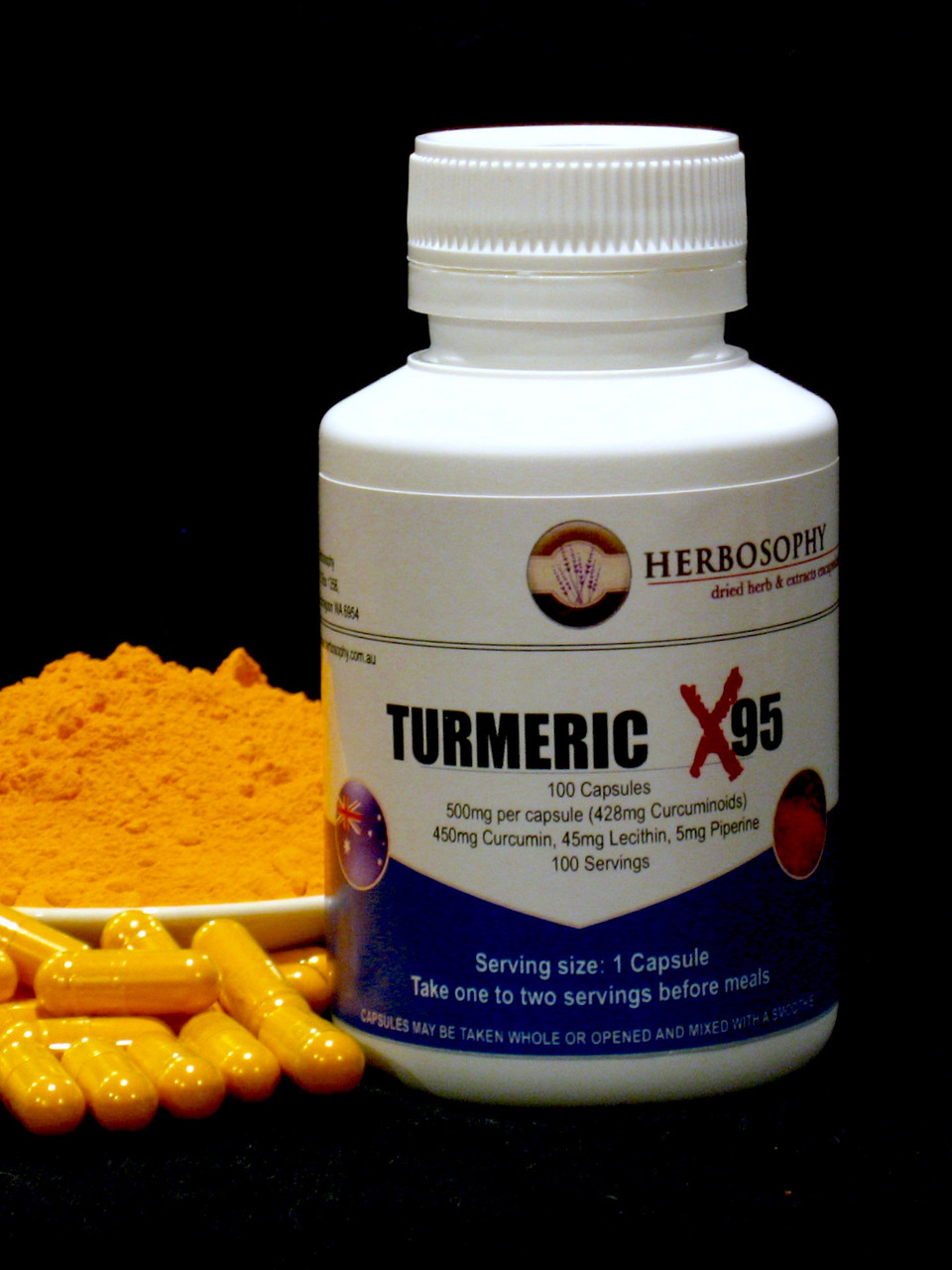 Buy Turmeric X95 (95% Curcumin) Australia | 49.5 | 100 Caps | Herbosophy