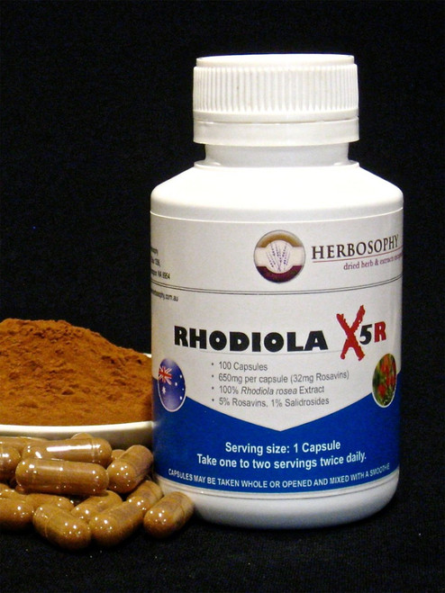 Rhodiola X5R (5% Rosavins) Loose Powder or Capsules @ Herbosophy
