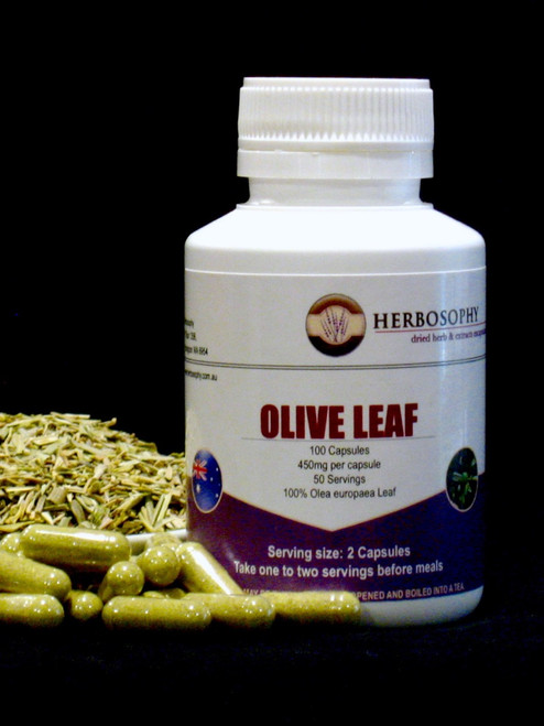 Olive Leaf Loose Herb, Powder & Capsules @ Herbosophy