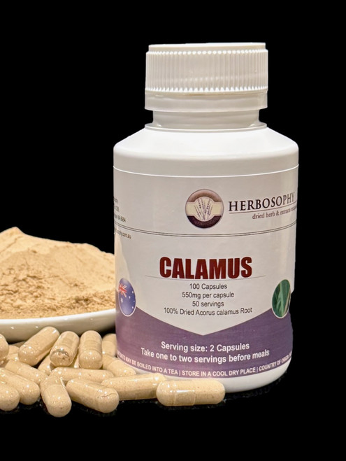 Calamus capsules and loose powder.
