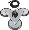 Tram Tri-Magnet Cb Antenna Mount with Rubber Boots & Coaxial Cable, 5", Silver (2692)