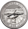 2019 Canada 2 oz Silver Orca Whale  INVESTMENT SILVER COIN
