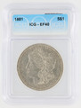 1881 Morgan Silver Dollar ICG Graded EF40  6405300303