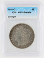 1887 O Morgan Silver Dollar VG10 Details Damaged  ICG Graded 6405300802