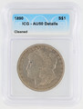 1890 Morgan Silver Dollar AU50 Details Cleaned  ICG Graded 6405301501