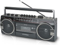 AudioBox RXC-25BT Retrobox 2 Way Speaker System Boombox w/Bluetooth Connectivity, AM/FM/SW, USB and SD Card Connection, & Cassette Player, Black