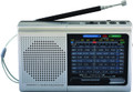 Supersonic SC-1080BT Silver Rechargeable 9 Band AM/FM/SW1-7 Bluetooth USB Radio) Silver Shortwave Radio