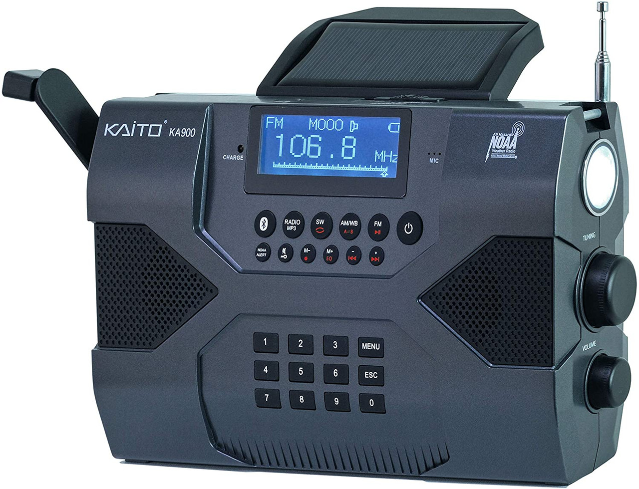Kaito Emergency Radio Voyager Max Ka900 Digital Solar Dynamo Crank Wind Up Am Fm Sw Noaa Main Trading Company
