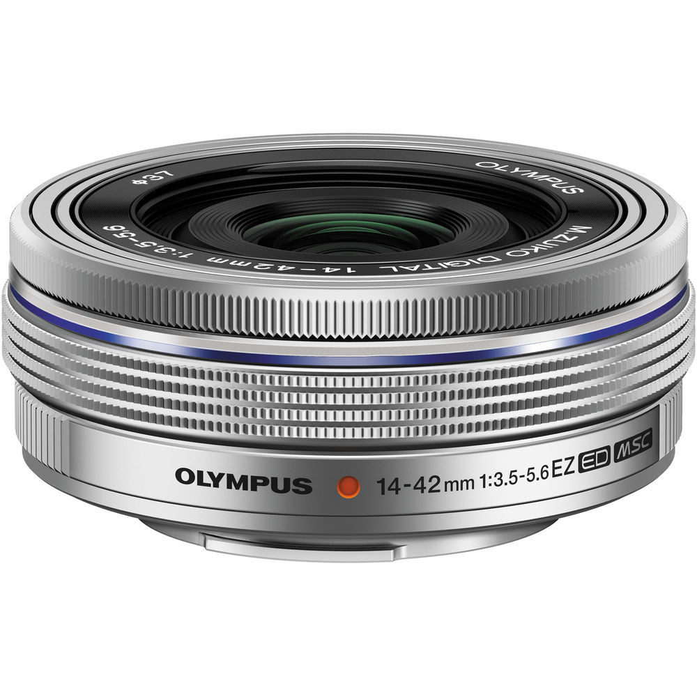 olympus 14-42mm f3.5-5.6 ez iii m. zuiko m43 lens (silver)