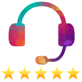 Colorful clipart of a customer service headset