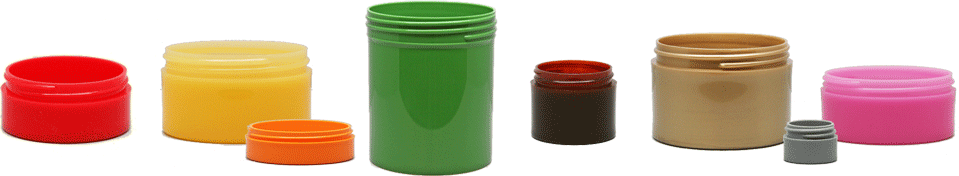 Custom Colored Plastics Jars