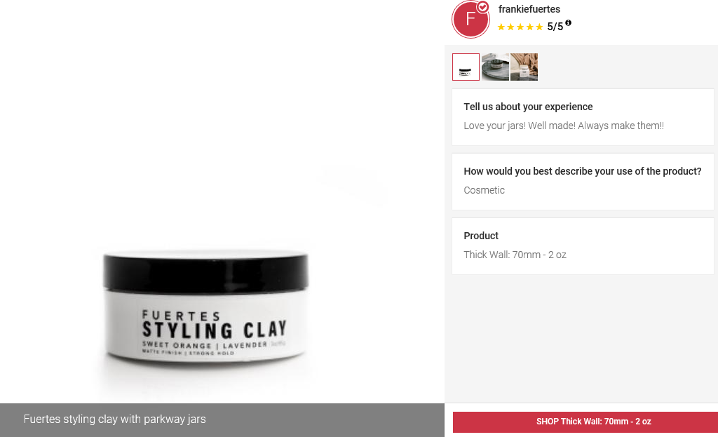 5 Star Customer Review - Fuertes Styling Clay Sweet Orange Lavendar Matte Finish Strong Hold 5 Star Parkway Plastics Plastic Jar Review