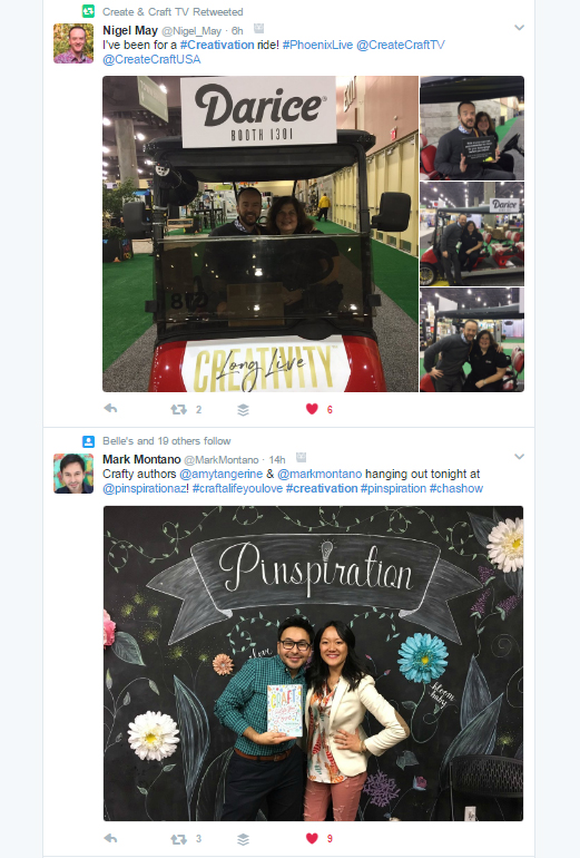 Twitter feed from Trade show