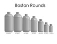 Boston Round PET Bottle: 24mm - 8oz
