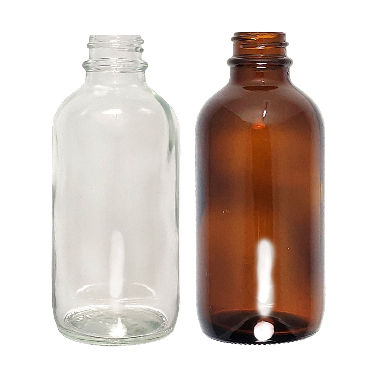 4oz Matte White Glass Boston Round Bottle with a 22-400 neck - Liquid  Bottles LLC