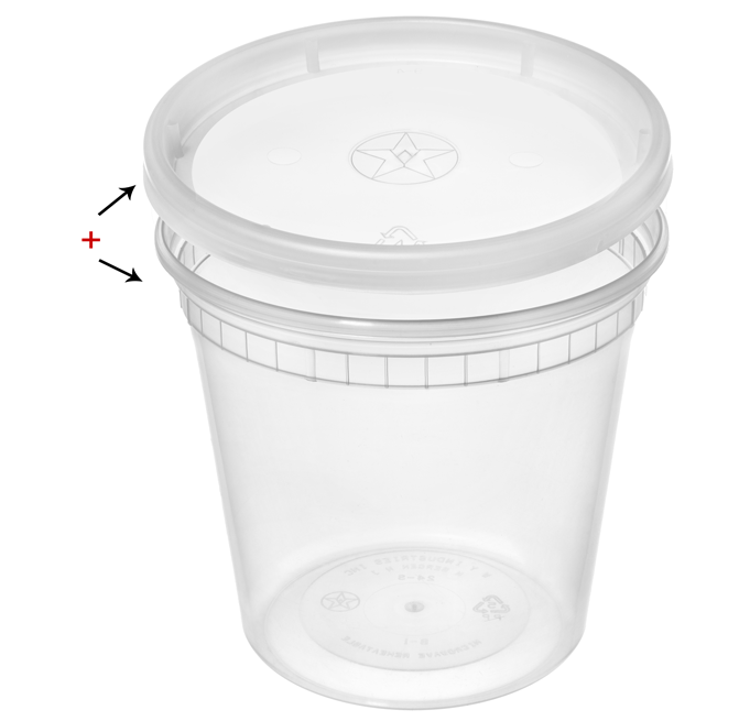 Jar & Cap Combo Case (240 pcs) : 115mm - 24 oz Deli Containers