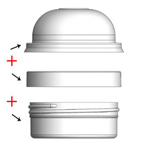 Jar & Cap Combo Case w Domed Overcap (24, 48, 80 or 196 pcs) : 83mm - 3 oz