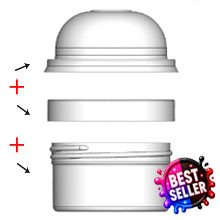Jar & Cap Combo Case w Domed Overcap (24, 48, 64 or 140 pcs) : 83mm - 4 oz