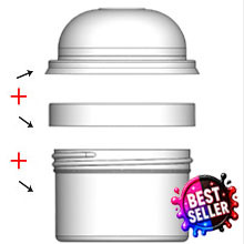 Jar & Cap Combo Case w Domed Overcap (18, 36, 48 or 112 pcs) : 83mm - 6 oz
