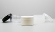 Smooth Black Cap with Styrene Container (Visibility: Clear); Smooth White Cap with White Container (Visibility: Opaque); Clarified Container with Smooth Natural Cap (Visibility: Transparent).