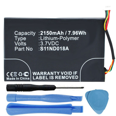 MLP305787 Battery for Barnes & Noble Nook Simple Touch BNRV300 2150mAh