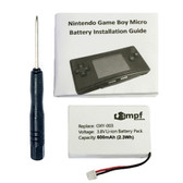 600mAh OXY-003 Battery Kit for Nintendo Game Boy Micro OXY-001 GPNT-02 